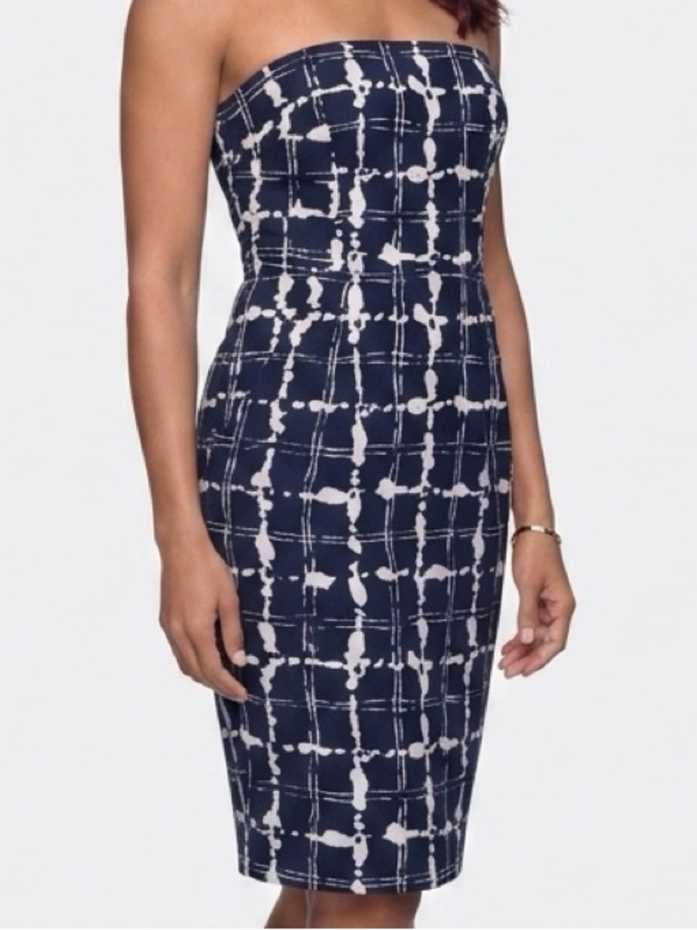 Express Black and White Strapless Dress
